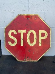 Vintage Stop PD Sign