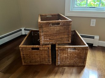 (3) Rectangular Storage Baskets