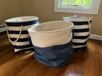 (3) Soft Laundry Hampers