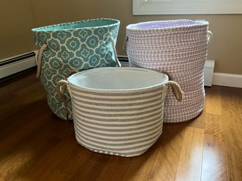 (3) Soft Laundry Hampers