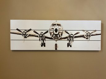 Airplane Print On Wood