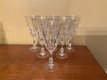 (6) Crystal Wine Glasses