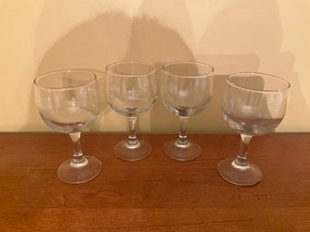 (4) Short Wine Glasses