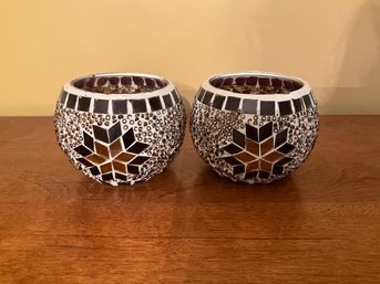 (2) Mosaic Votive Holders