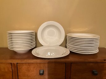 White Italian Ceramic Plate Set