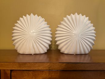 Pair Of White Ceramic Decor