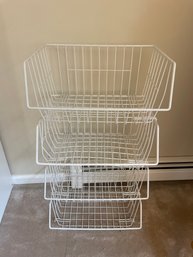 White Wire Stacking Organizer