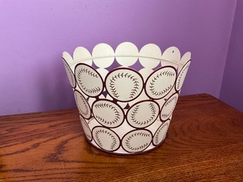 Decorative Baseball Tin Basket