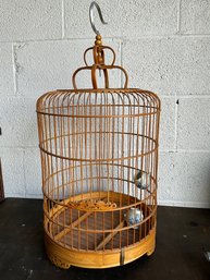 Vintage Bamboo And Rattan Birdcage