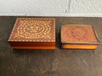 (2) Decorative Wood Boxes