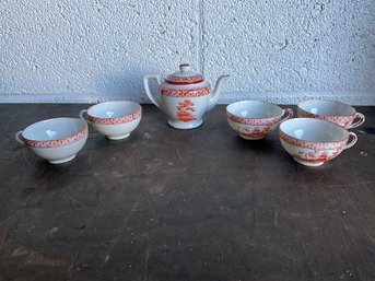 Japanese Porcelain Teapot And Teacups