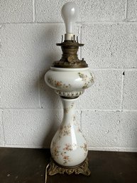 Vintage Porcelain Hurricane Lamp