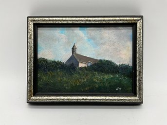 Vintage Church Steeple Oil Painting On Canvas
