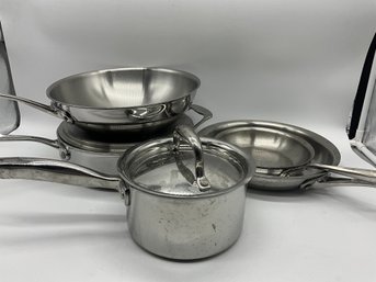 Grouping Of Stainless Steel Cookware