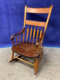 Country Primitive Spindle Back Rocking Chair