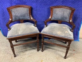 Pair Of Victorian-style Parlor Chairs