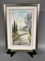 Bellagio Watercolor Landscape, Signed