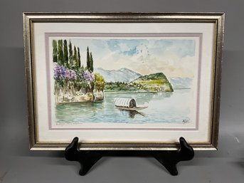 Bellagio, Villa Serbelloni Watercolor Landscape, Signed