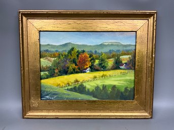 View Of The Gunks, Gene Bove Oil Painting On Board