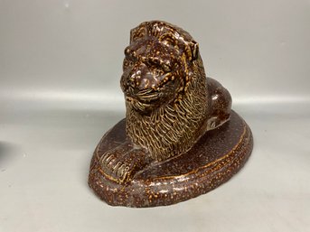 Vintage Studio Pottery Lion Sculpture