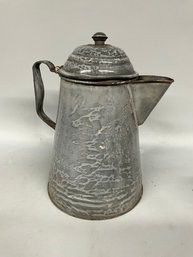 Antique Gray Enamel Coffee Tea Pot