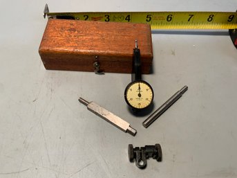 Brown And Sharp Runout Gauge With Accessories And Original Wooden Box