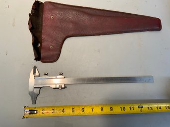 Pretty 12 German Vernier Caliper W/original Leather Slip Case