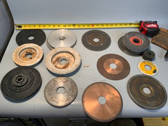 Grouping Of Mostly 6 Inch X 1 1/4 Arbor Specialty Grinding Wheels.