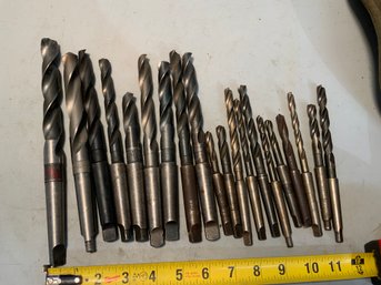 Grouping Of  19 American Made Morse 1, 2 And 3 Drill Bits