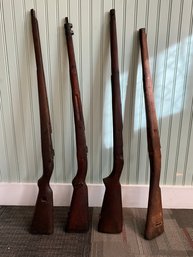 (4) Antique Wood Rifle Stocks