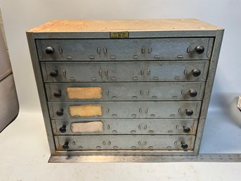 Vintage Industrial Brumberger Six-Drawer 35mm Stereo Slide Storage Metal Cabinet