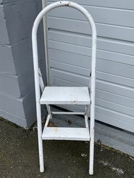 White Metal Step Stool