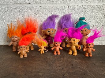 Grouping Of Vintage Troll Dolls