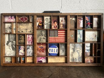 Antique Wooden Letterpress Tray Collage Wall Art