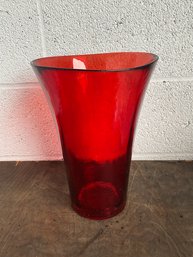 Hand-blown Red Glass Vase