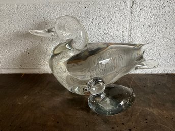 Clear Glass Duck Figures