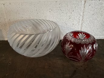 (2) Cut Glass Bowls