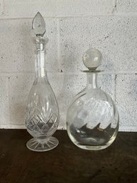 (2) Glass Decanters