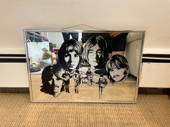 Vintage 1970s Beatles Mirror With Portraits