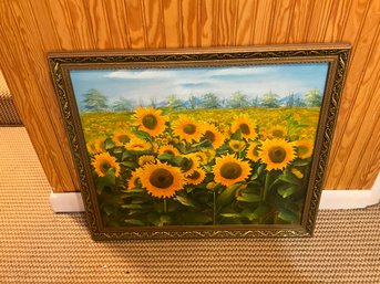 Beautiful Sunflower Still Life Painting On Canvas