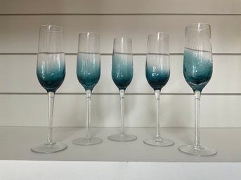 Grouping Of Pier1 Crackle Champagne Flutes