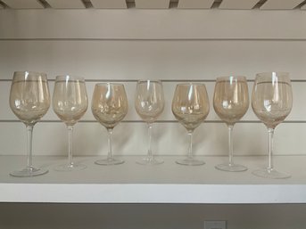 Grouping Of Pier1 Crackle Wine Glasses