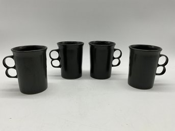 Bennington Potters Vermont Gray Trigger Handle Mugs