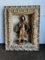 17th. Century Mexican Baroque Period Religious Figure Incl. Framed Shadow Box