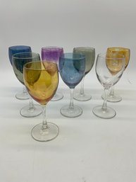 Grouping Of Colored Wine Glasses