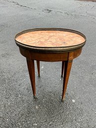 Vintage Oval Stone Top Side Table