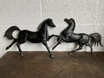 (2) Vintage Black Metal Horses