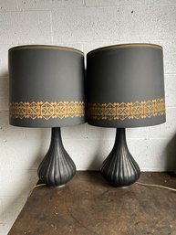 Pair Of Vintage Ceramic Table Lamps