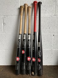 Grouping Of Louisville Slugger Hard Maple Baseball Bats (1 Of 2)