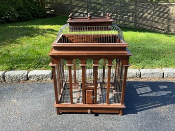 Vintage Wood And Metal Bird Cage